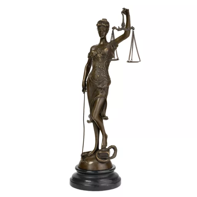 Bronze Statue Justitia Symbol Figur für Gerechtigkeit Skulptur Justizia