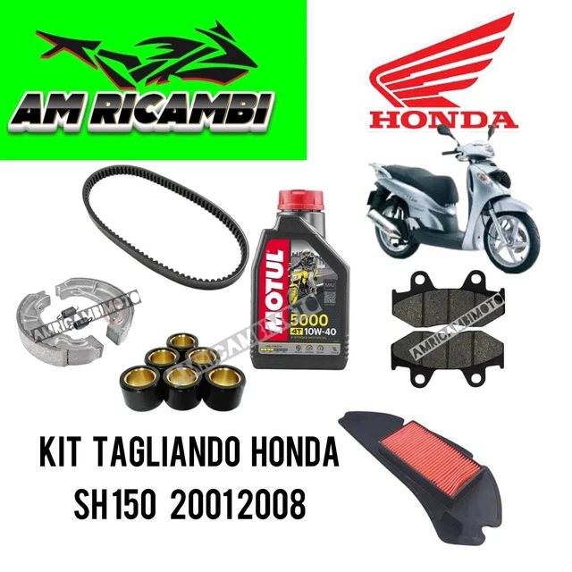 Honda Sh 125i TAGLIANDO OLIO CANDELA FILTRO CINGHIA RULLI