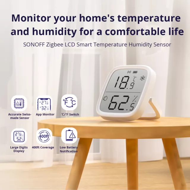 SONOFF SNZB-02D Zigbee Sensor Thermometer LCD Smart Temperature Humidity Sensor 3