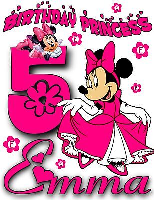 Happy Birthday Minnie Mouse - Personalized Minni Mouse Birthday T-Shirt Party