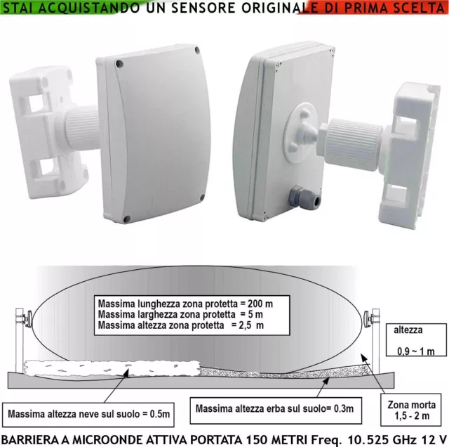 Sbarramento Microonde Attive Sensore Movimento Esterno Lobo L150X∅4 MT Allarme