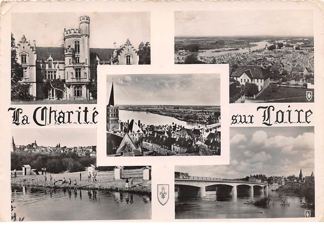 58 .n° 204716.la charité sur loire.château.general views.beach.le bridge. c