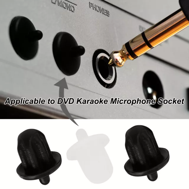 10 Pcs 6.35mm Anti Dust Cover, Rubber Jack Plug Socket Port Dust Cap for Audio 3