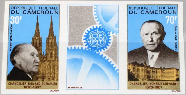 CAMEROUN KAMERUN 1967 528-29 U Zf C96a Konrad Adenauer Cologne Cathedral MNH