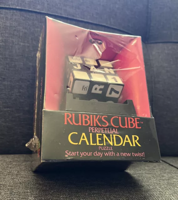 RUBIK'S CUBE PERPETUAL Calendar Vintage 1982 Black & White 65.00