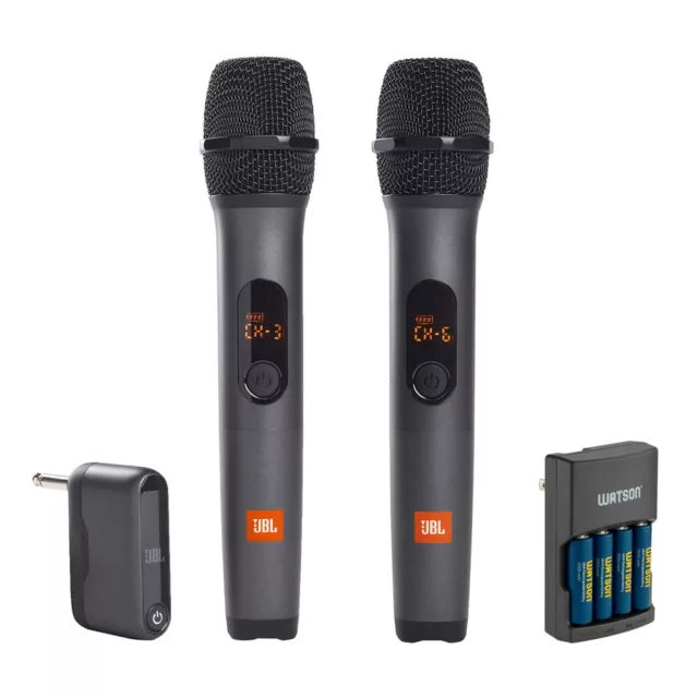 JBL Wireless Microphone System (2-Pack) w/ Charger and 4-Rechargeable Batteries