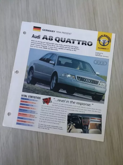 Audi A8 QUATTRO IMP Spec Sheet / Brochure, 1994,1995,1996,1997,....