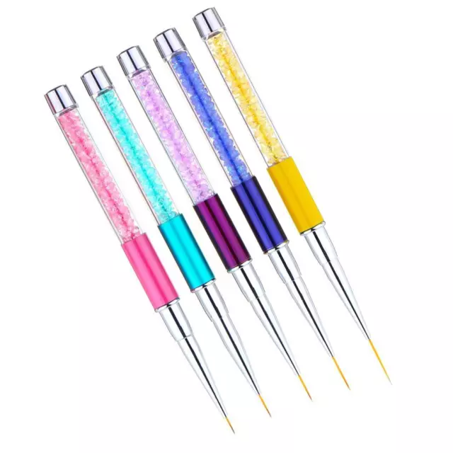 Set 5 Nail Art Pinsel Stift Set zum Detaillieren, Streifen, Punktieren Malen Zeichnen