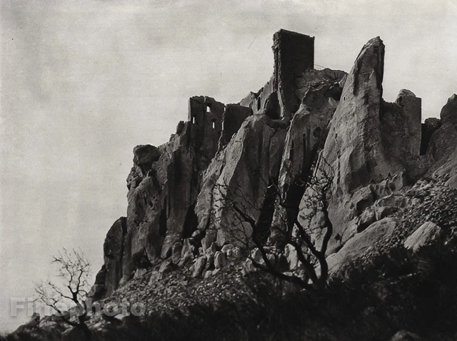 1927 Vintage FRANCE Les Baux-de-Provence Alpilles Mountain Photo Art ~ HURLIMANN