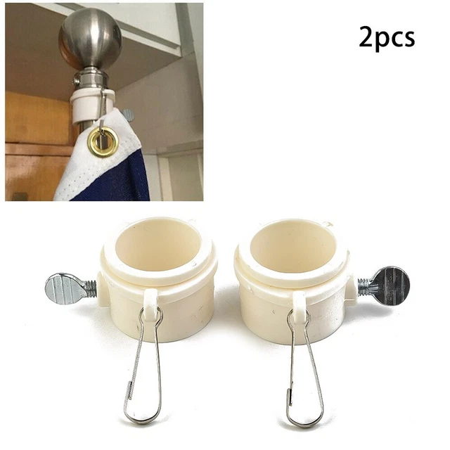 Part Flagpole Ring Holder Base 2Pcs Rotating 1" Dia Flag Pole Mounting Home