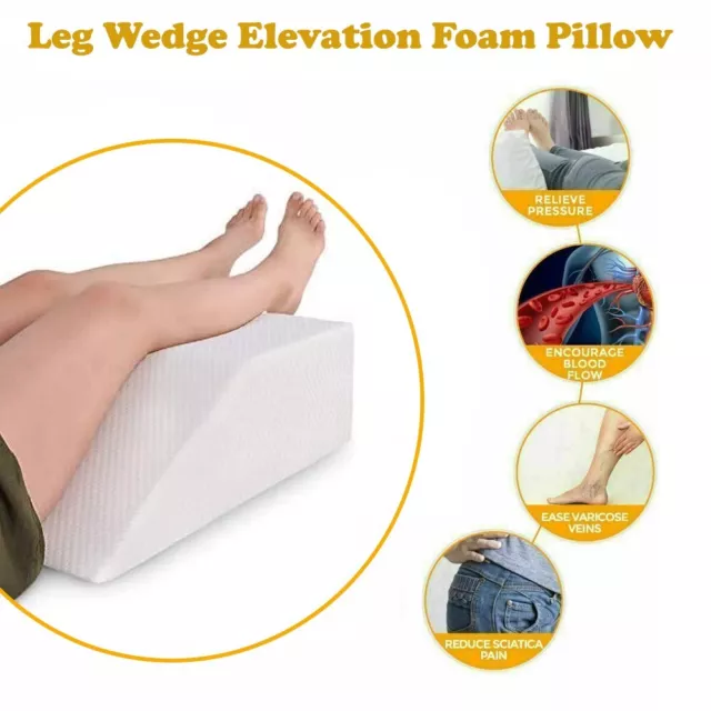 Leg Elevation Foam Wedge Rest Pillow for Back & Knee Support Pain Relief Comfort