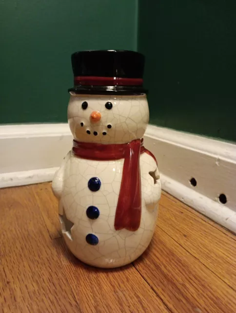 snowman candle holder