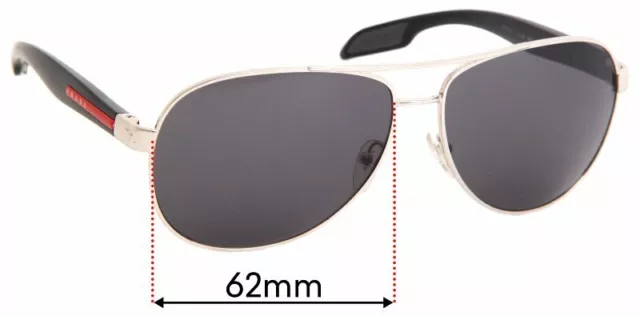 SFx Replacement Sunglass Lenses fits Prada SPS53P - 62mm Wide