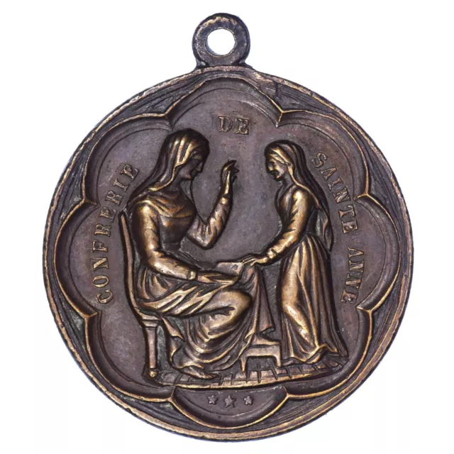 Frankreich religiöse Medaille Confrérie De Saint-Anne - Bronze