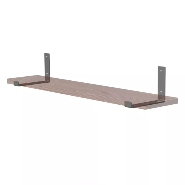 2x Soportes de estante original de metal gris 200 mm para balda repisa de pared