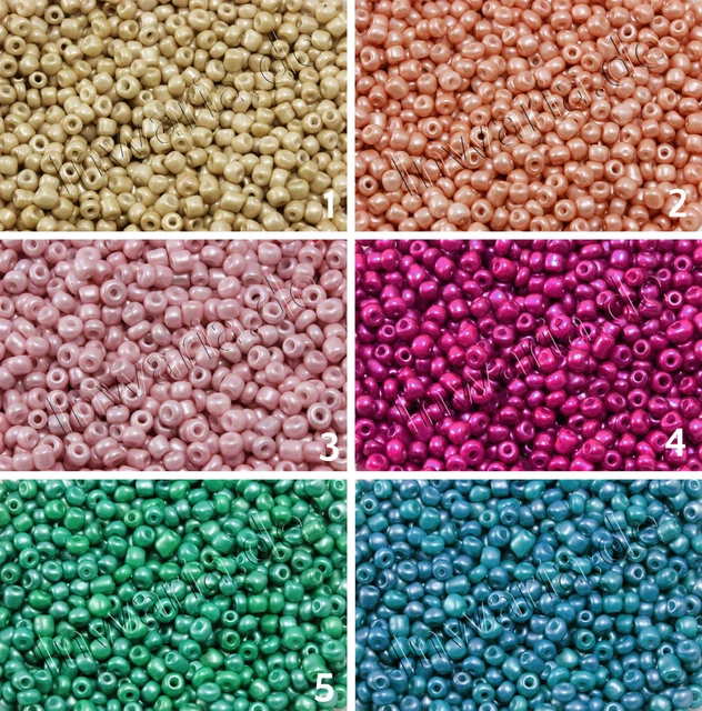 Rocailles Lüster Ø 3/4 mm 20/100 g Perlen Glasperlen seidig glänzend, RP-68