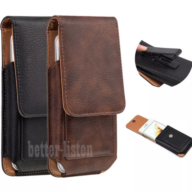 Vertical Leather Case Cover Pouch Holster With Belt Clip for Various Cell Phone