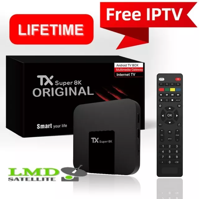 Tx Super 8k ORIGINAL LEBENSZEIT Internet Smart Android Box TV KEIN ABONNEMENT