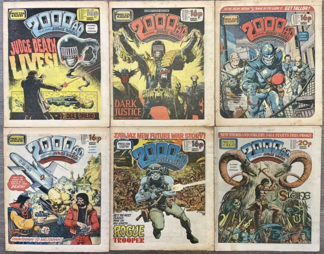 2000ad Prog 224,225,226,227,228 + 330 1st App Dark Judges Rogue Trooper & Slaine