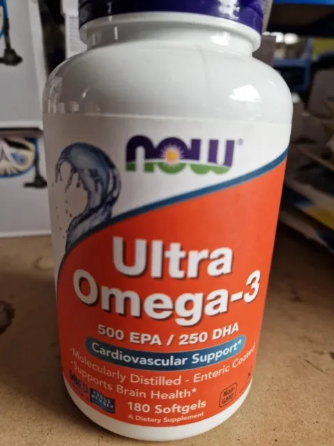 NOW Foods Ultra Omega 3-D Fish Oil, 500 EPA/250 DHA, 180 Enteric Coated Softgel