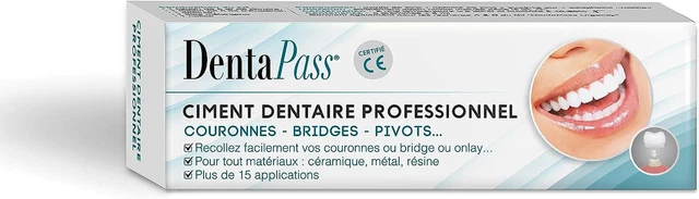 Ciment Dentaire | Colle Dentaire Pour Couronne, Bridge, Dent Sur Pivot | Qualité 3