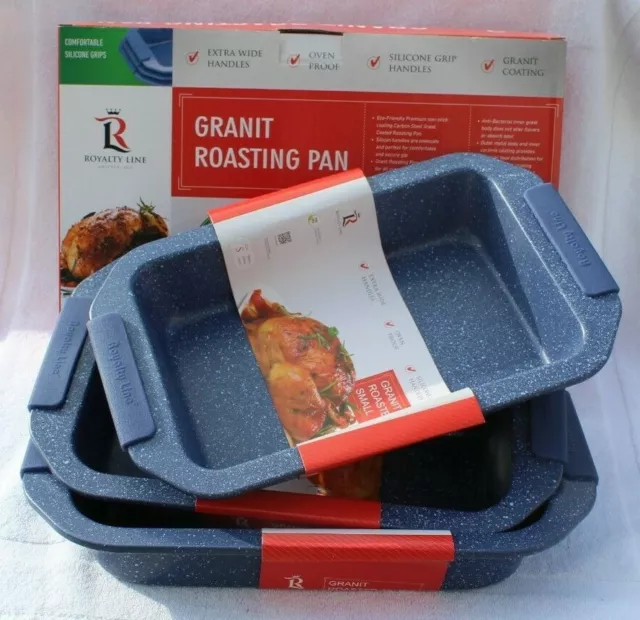 Royalty Line 3er Set Bräter Auflauf Form Lasagne Pfanne  Ofenfest  230 Grad blau