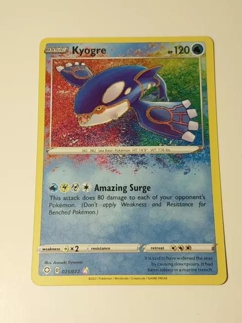 Kyogre 021/072 - Shining Fates - Amazing Rare Holo Pokemon Card Near Mint NM