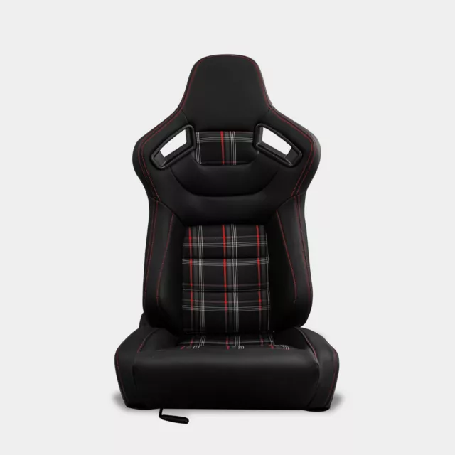 MODAUTO Asiento Deportivo Coche, Semibaquet Ajustable, Ríeles Incluido ，Cuero