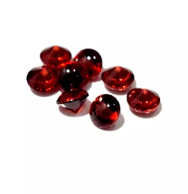 2x Grenat - Bufftop Rond Rouge facetté 0,48ct.  3,5x2,6 mm (RG042)