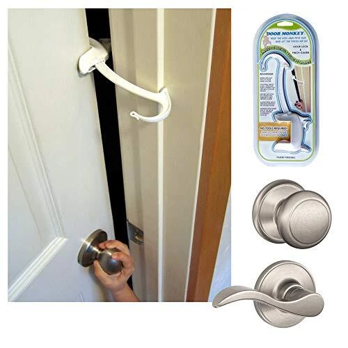 Child Proof Door Lock & Pinch Guard - For Door Knobs & Lever Handles - Easy