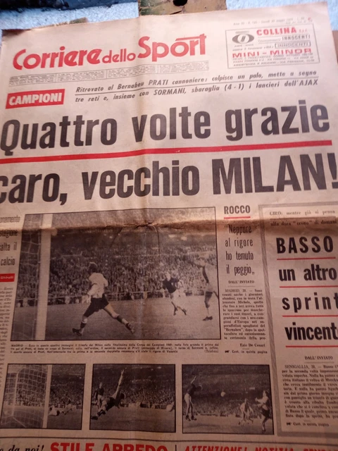 Gazetta Dello Sport 24 Septembre 1967 - Milan - Gimondi - Pub Cynar - Originale