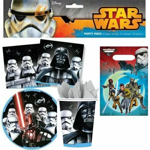 Star Wars Party Pack Birthday Plates Cups Napkins Bags Supplies(Pk. 40)