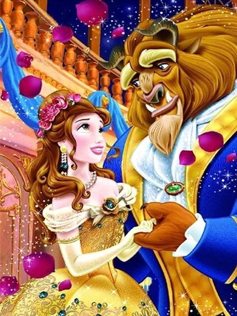 5D Full Diamond Painting Kits Disney Beauty And The Beast DIY Decor Gift UK