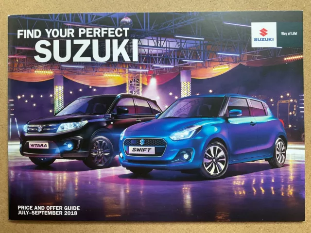 Suzuki Car Range UK Market Car Price List Brochure - July - September 2018