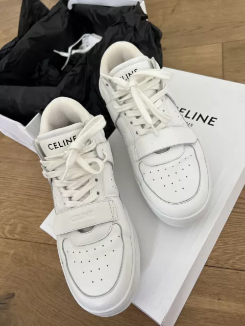 Celine Lace-up Calfskin & Laminated Calfskin Optic White / Silver Low Top  Sneakers - Sneak in Peace