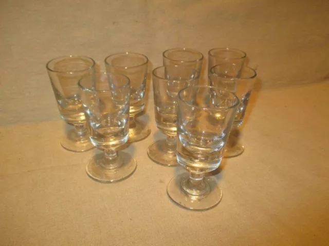 ancien lot de 8 verre à liqueur verre soufflé XIX ème