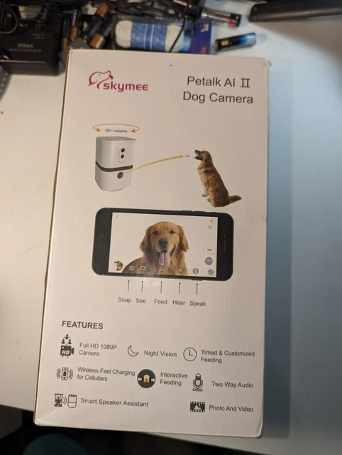 SKYMEE Petalk AI II Dog Camera Automatic Treat Dispenser WiFi Full HD Pet Camera
