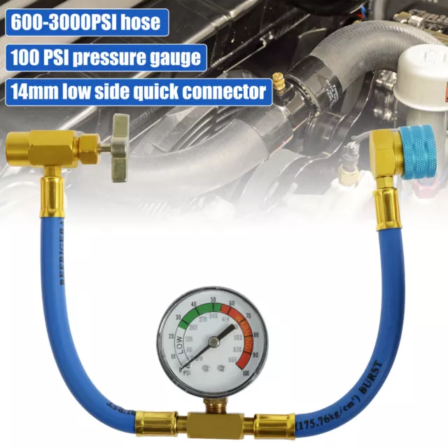 R1234YF Automotive Air conditioning Refrigerant Charge Hose Aircon Gas w/ Gauge@