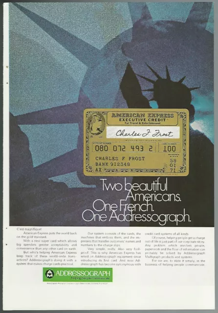 1970 ADDRESSOGRAPH advertisement, American Express Credit Card