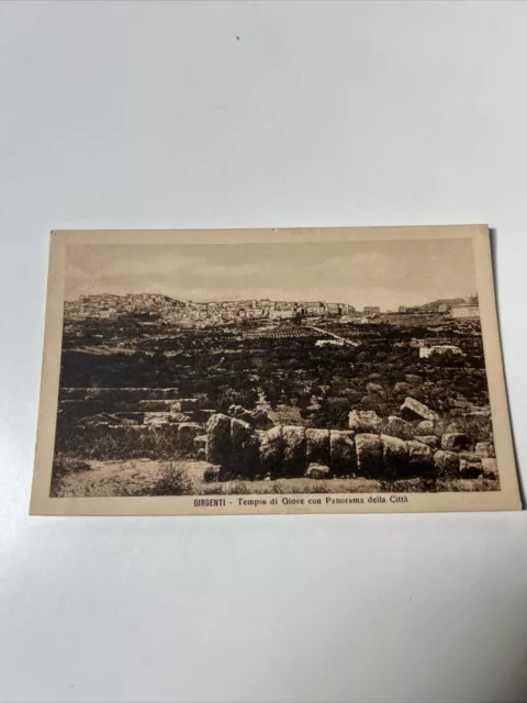 Alte Postkarte - Girgenti - Tempio Di Giove Con Panorama Della Citta