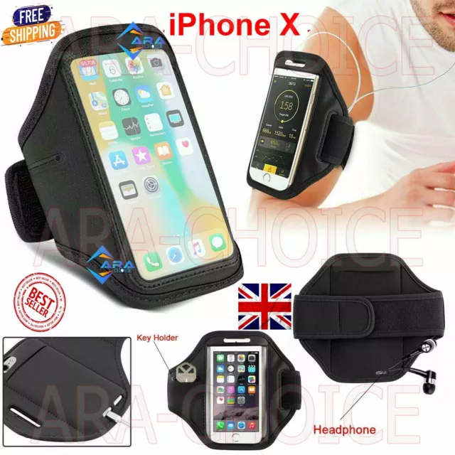 iPhone X Sports Gym Running Armband Holder Jogging Case For Apple UK