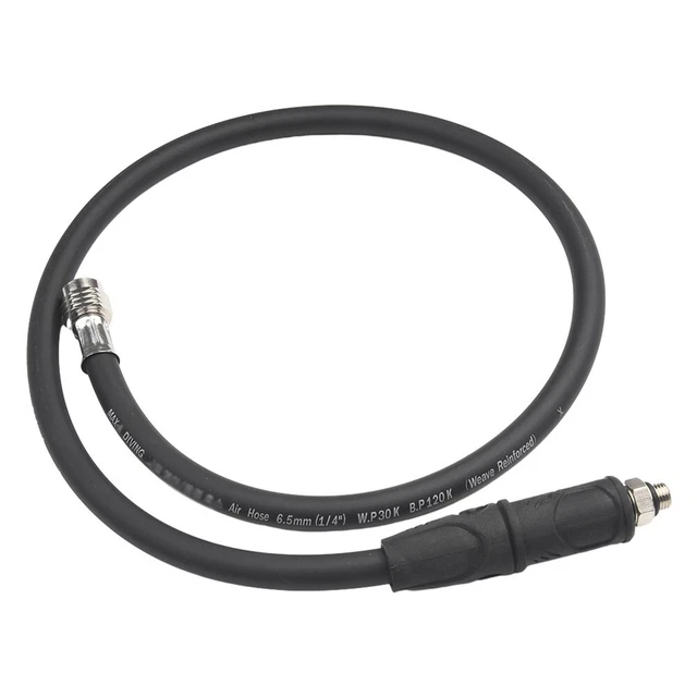 Tuyau Moyenne Pression BCD – CAIONPLE 90 Cm, PVC Noir – Raccord Universel Pour Détendeur Et Gaufrier – Plongée Sous-Marine