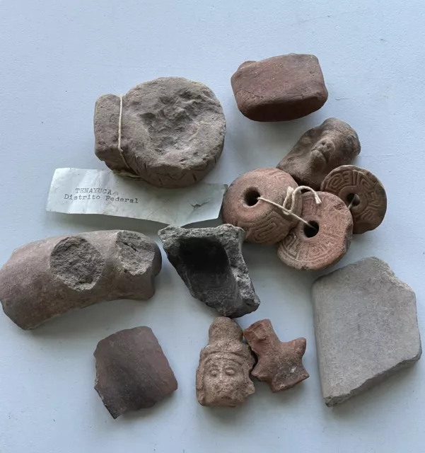 Lot of Pre Columbian Pottery Shards & Fragments Tenayuca Mexico DF CDMX