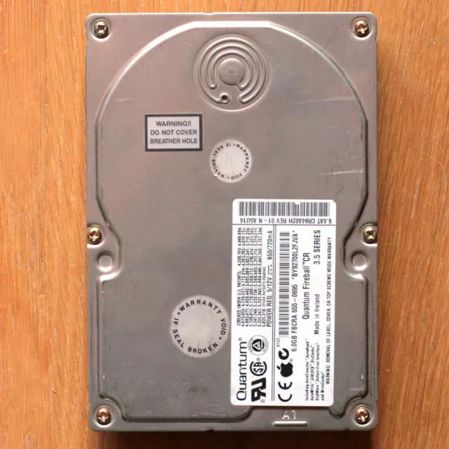 Disque Dur • Hard Drive • Apple • Quantum • Fireball Cr • 6 Gb • Ata/Ide • 5400