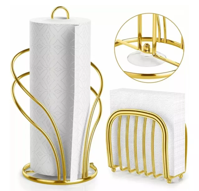 Paper Towel Holder Countertop Stainless Steel Paper Towel Roll Holder and Paper