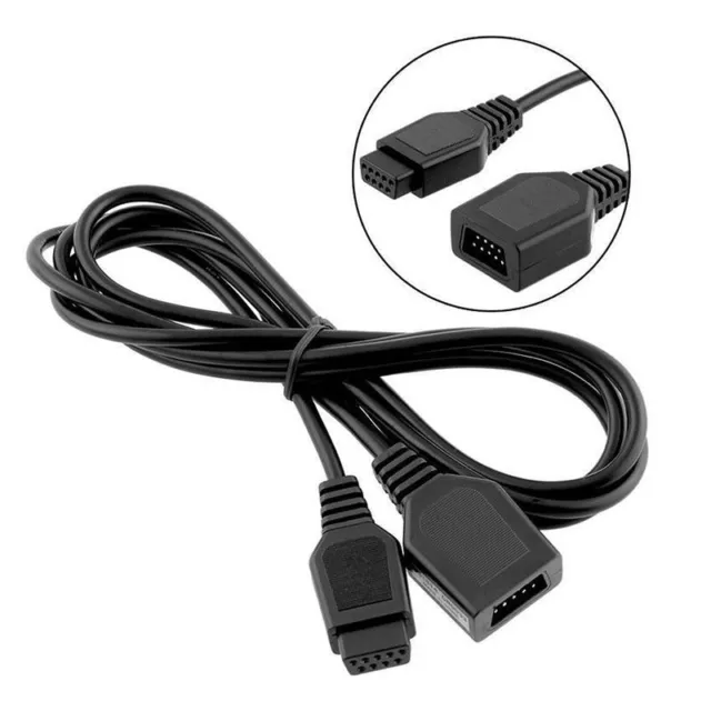 2X(Cable de Extensión de 9  Para   2/3 Megadrive 2 Controlador F3D5)