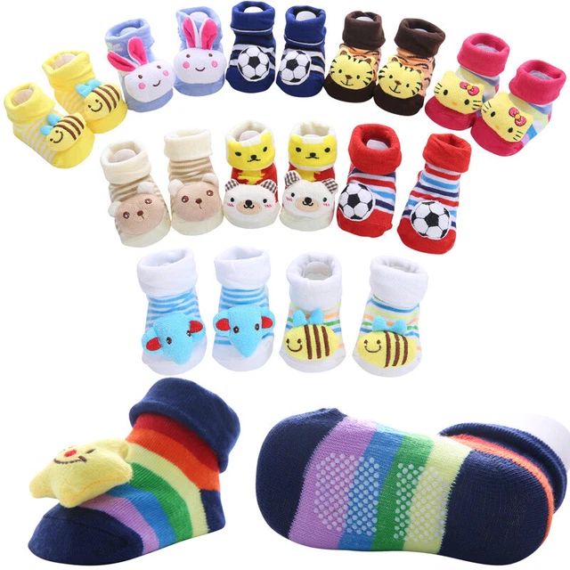 Baby Girl Boy Anti-slip Socks Cartoon Newborn Slipper Shoes Boots 0-12 Months