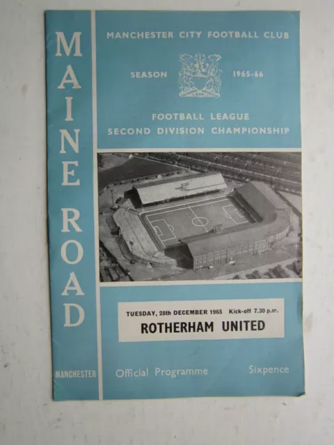Manchester City v Rotherham United - League Division 2 -  28th December 1965.