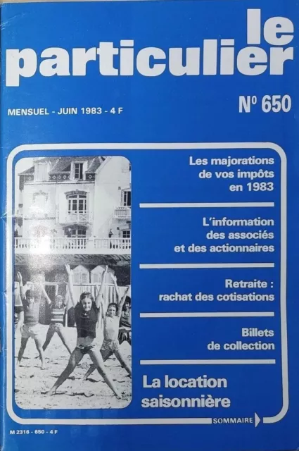 magazine journal mensuel revue - Le particulier N° 650 - JUIN 1983