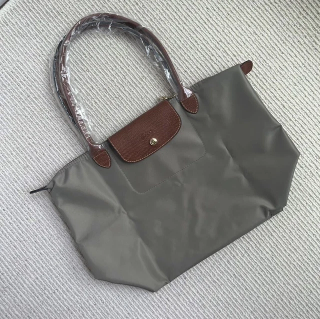 Woman's Longchamp Le Pliage Zip Folding Tote Bag L / Dove Gray